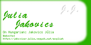julia jakovics business card