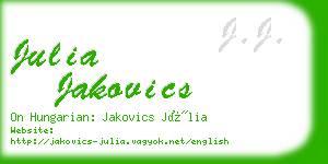 julia jakovics business card